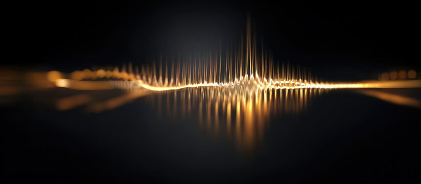 Abstract golden sound wave graphic
