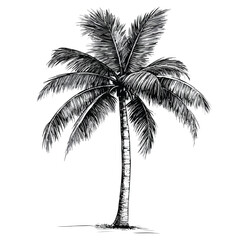 Hand Drawn Coconut Palm Tree Symbol