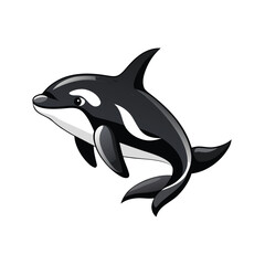 Fototapeta premium Stylized monochrome illustration featuring a kil likely a character or creature