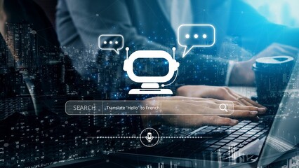AI assistant with voice chat interface, combining smart chatbot, voice command, and AI-powered...