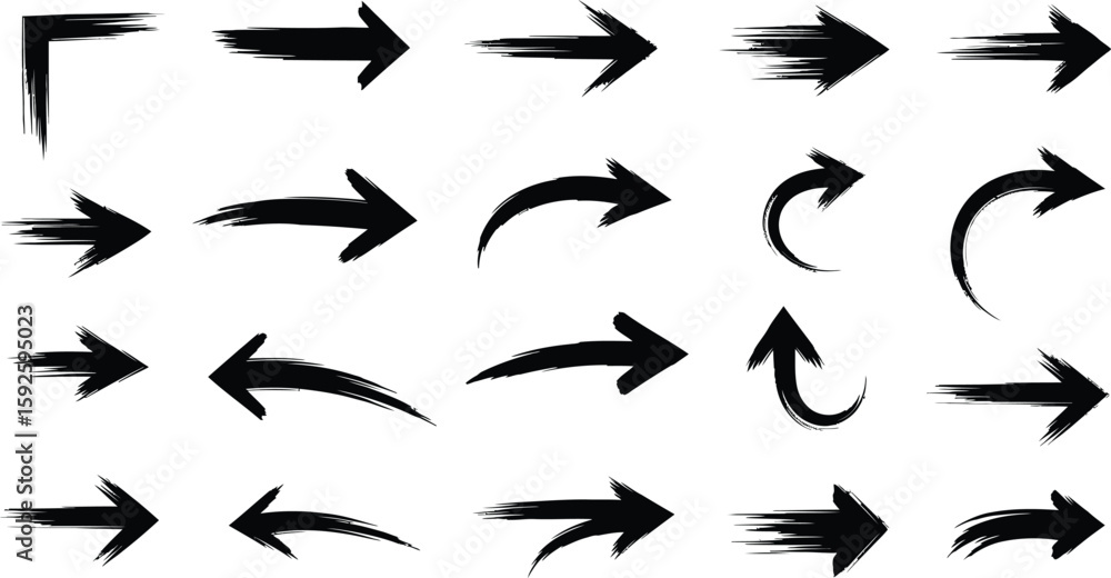 Aufkleber vector arrow icons set: diverse directional symbols for web design