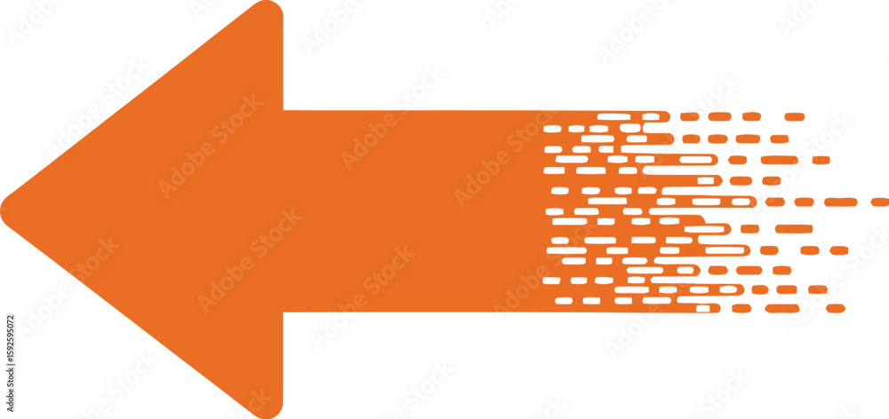 Poster orange vector arrow icon on a blank web design element template