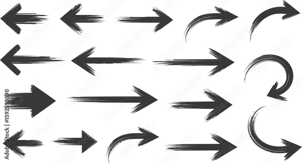 Poster vector arrow icons set: diverse directional symbols for web design