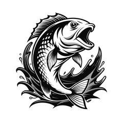 Realistic black and white vector illustration of a detailed subject