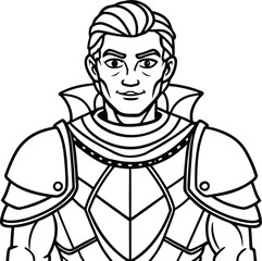 Detailed illustration of a medieval knight in full armor