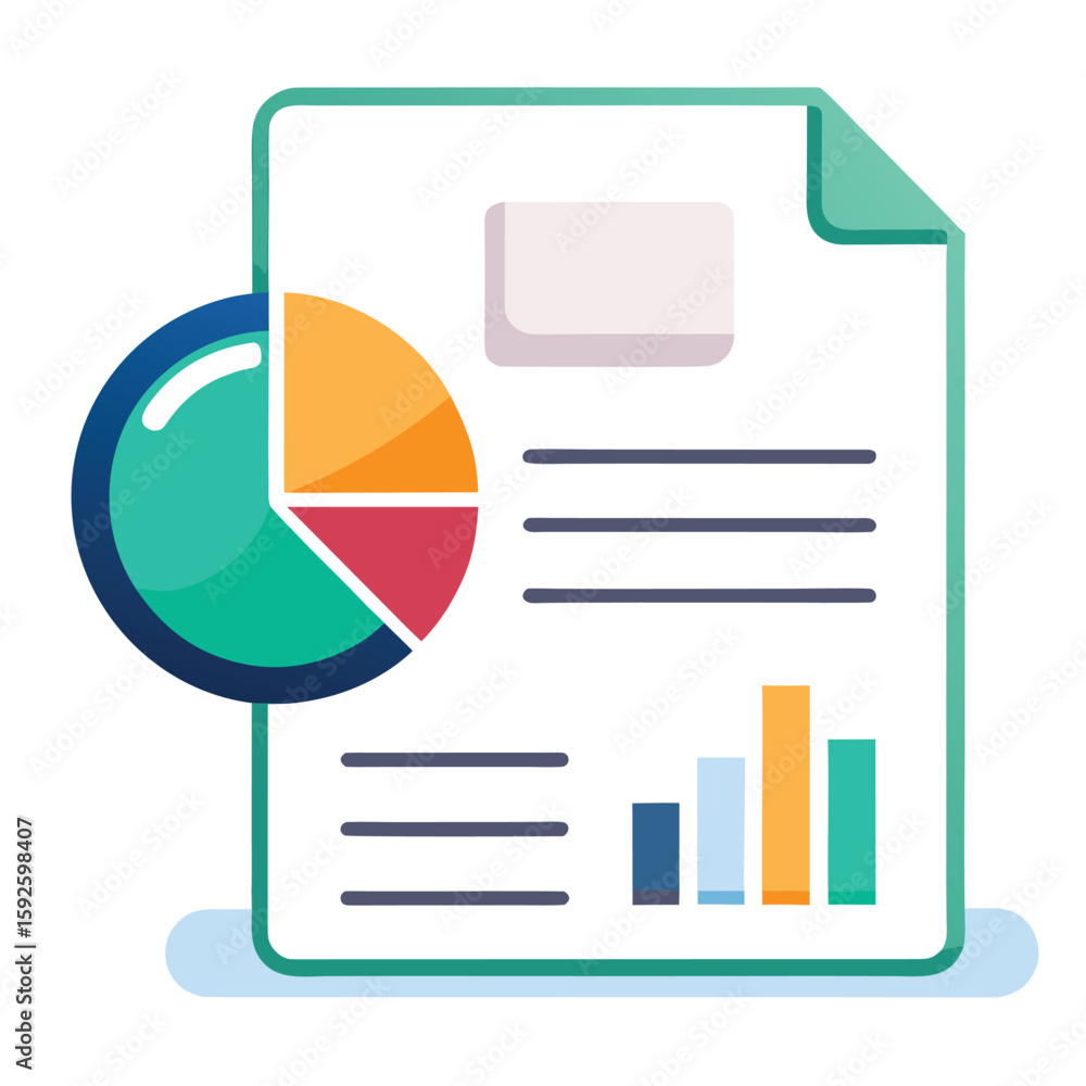 Poster marketing analysis pie chart icon for business and data visualization