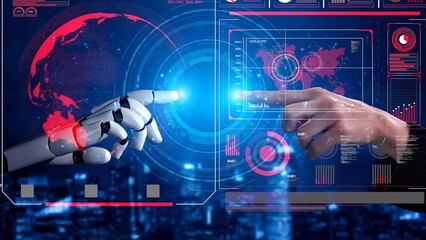 AI-powered global network interface enabling real-time data interaction, virtual assistant support,...