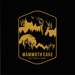 Line art mammoth cave National Park emblem patch logo illustration