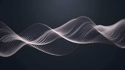 Abstract data flow graphic showcasing a wave of connected points.
