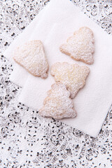 Christmas cookies on bright background. Soft focus. Close up.	