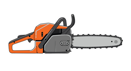 Naklejka premium Side View of a Chainsaw Illustration