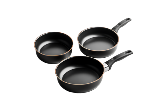 Three non-stick cookware set high quality realistic image