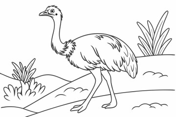 coloring page line art the rhea black vector