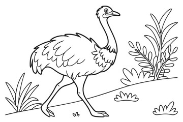 coloring page line art the rhea black vector