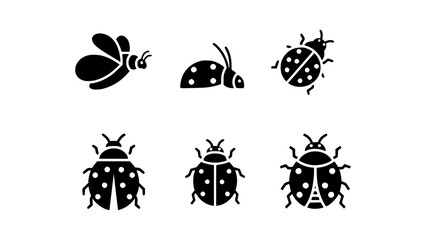 Illustration of ladybugs. It's a clean and graphic representation