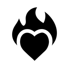 Heart on fire emoji icon vector illustration