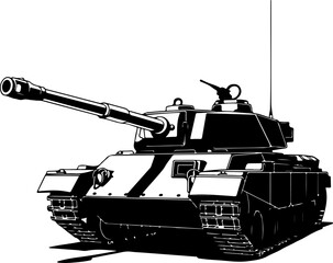 American Military Tank Vector Illustration 