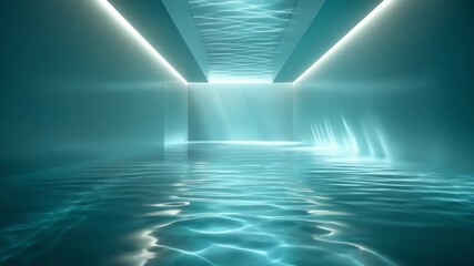Futuristic Blue Water Ripples Abstract Art Space