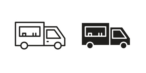 Fototapeta premium Food truck icons design vector graphic recourse