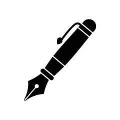 Classic Black Fountain Pen Nib Icon for Writing and Publishing