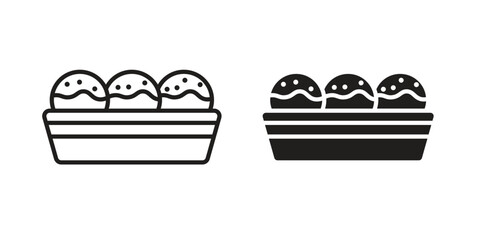 Takoyaki icons design vector graphic recourse