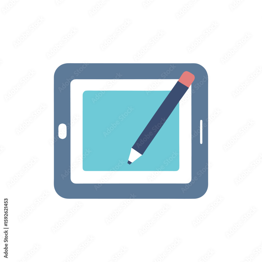 Poster vector art of an open envelope with pixelated content and scattered squares on white