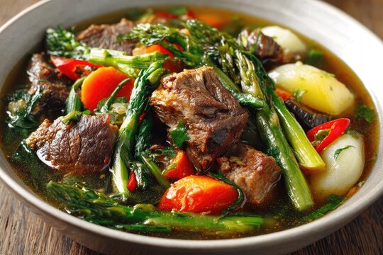 Hearty beef stew with vegetables