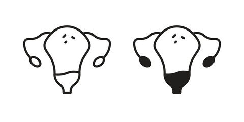 Pelvic inflammatory disease icons design vector graphic recourse