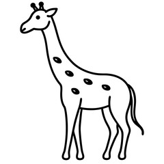 Obraz premium Elegant line art giraffe with distinct neck spots