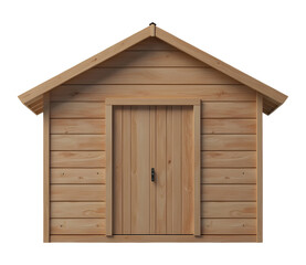 Cozy rustic WoodenCabin shed made of wood, simple house for garden