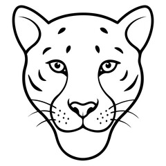 Detailed line art of a leopard head with fur texture