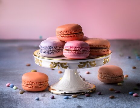 macarons day french macar ns on a cake stand