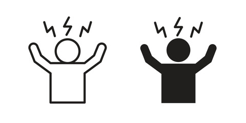 Irritated human icons design vector graphic recourse