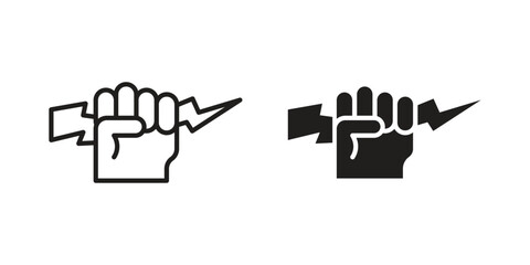 Hand with Power icons design vector graphic recourse