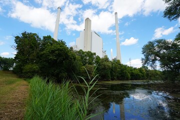 Fototapeta premium Kohlekraftwerk am Rhein