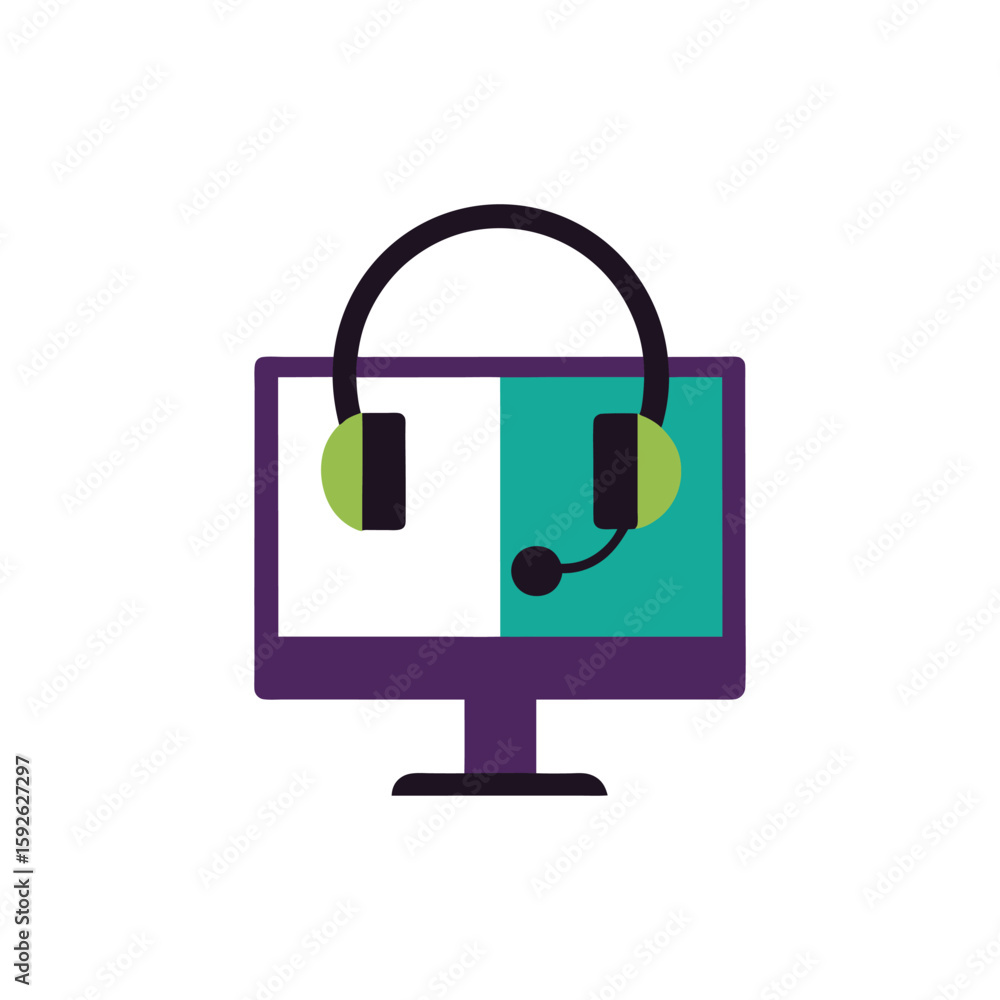 Poster vector art of a digital screen displaying app menu information