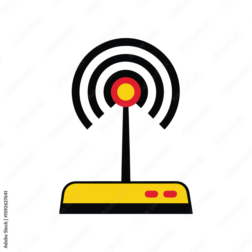 Poster vector art of computer monitor with headset and microphone for support