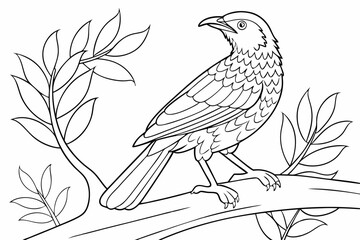 coloring page line art the bowerbird black vector