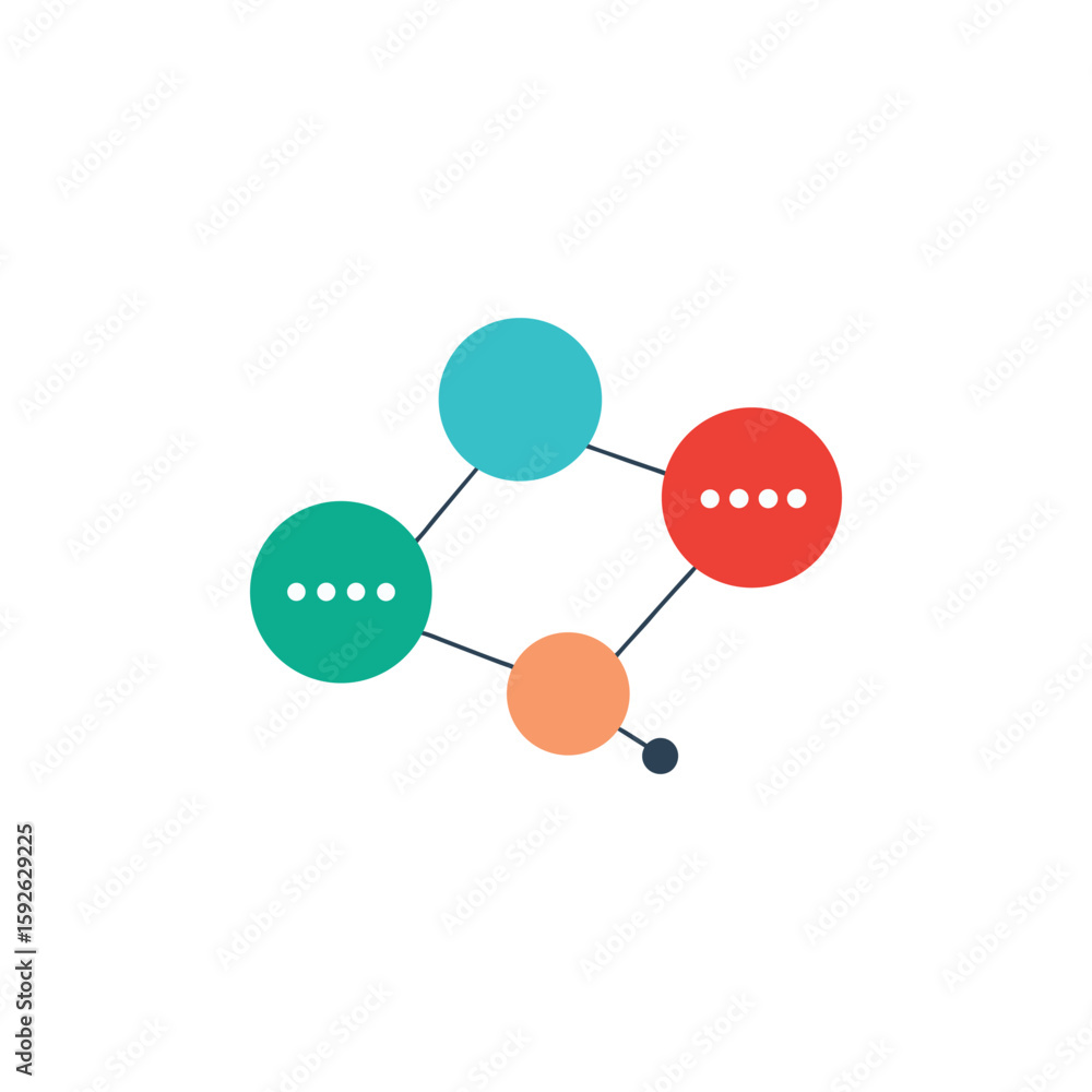 Poster vector art of smartphone with outgoing messages and notification icons floating