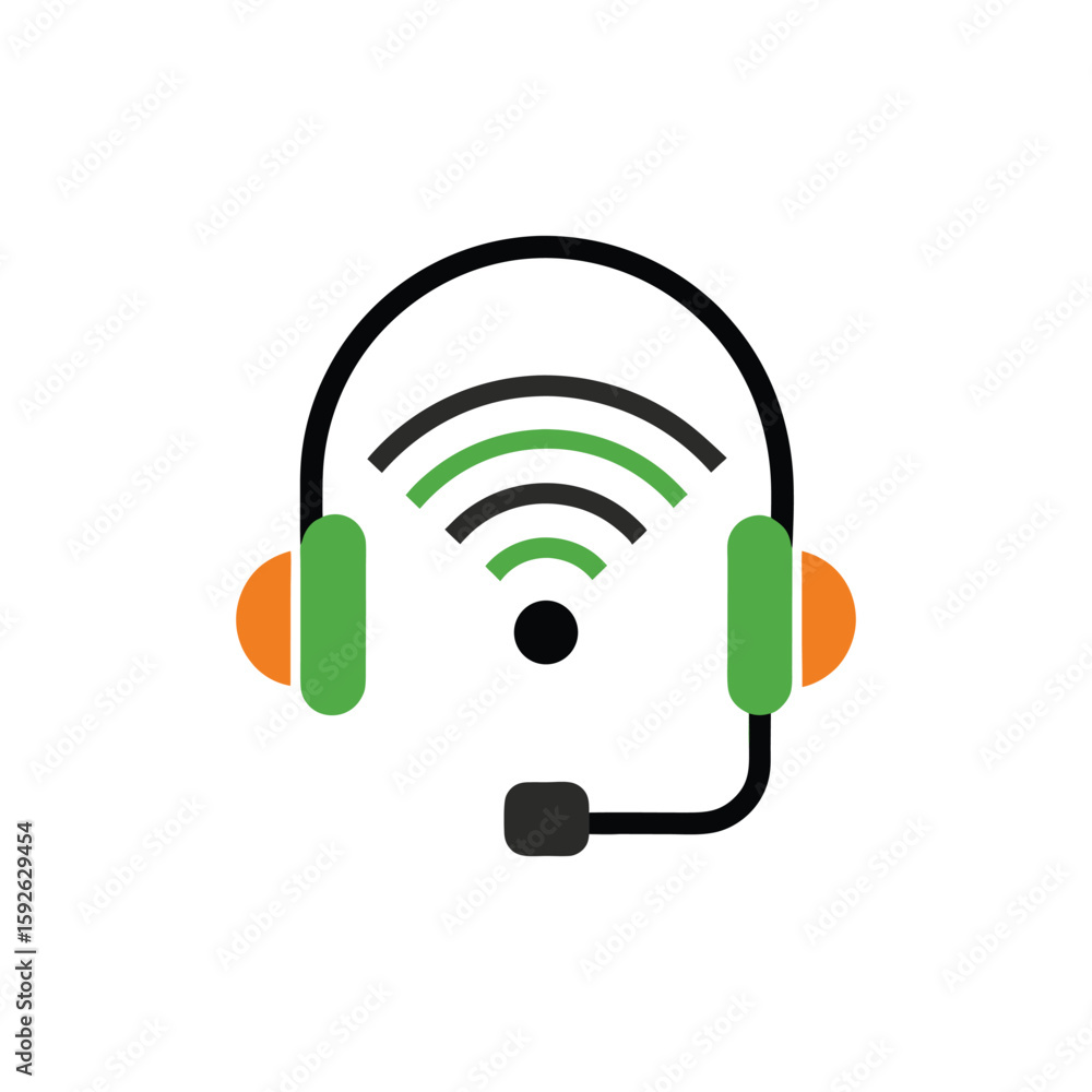 Poster vector art of a finger touching a screen with a wifi symbol