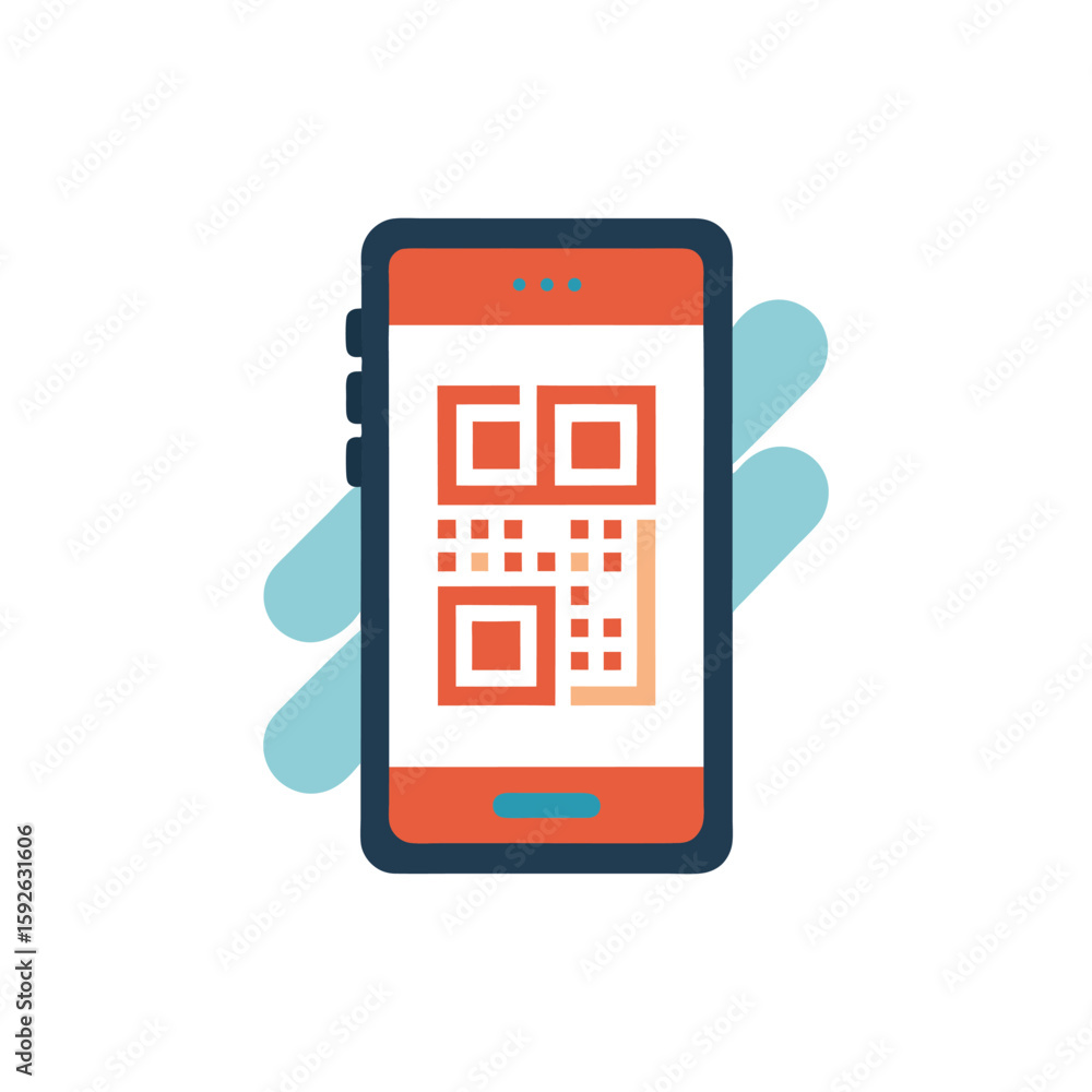 Poster vector art of smartphone displaying location pins for navigation