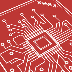 Fototapeta premium PCB Board Lines Background Vector Circuit Pattern