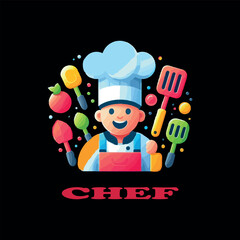  Restaurant & Cooking Design chef logo vector .