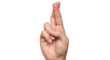 Isolated Fingers Crossed Hand Gesture