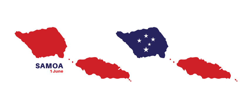  samoa flag and map set.  samoa flag in official colors and proportions., map