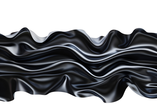 Black silk fabric flowing waves elegant luxury texture