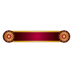 Red Islamic Golden Text Box Banner	