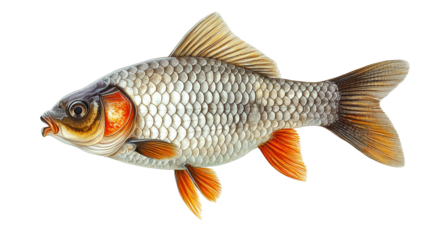 Colorful Carp Fish Close-Up – Detailed Image of Scaled Freshwater Swimmer