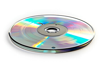 Iridescent Data Disc Closeup View Technology Retro Media Storage
