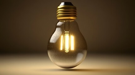 Glowing Vintage Edison Light Bulb, Illuminated Filament, Glass